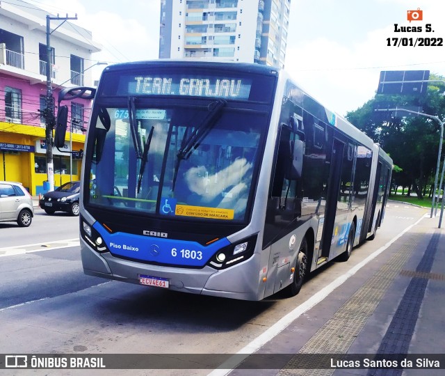 Viação Grajaú S.A. 6 1803 na cidade de São Paulo, São Paulo, Brasil, por Lucas Santos da Silva. ID da foto: 9672774.