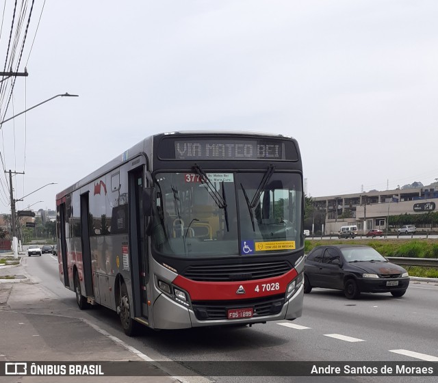 Pêssego Transportes 4 7028 na cidade de São Paulo, São Paulo, Brasil, por Andre Santos de Moraes. ID da foto: 9673702.