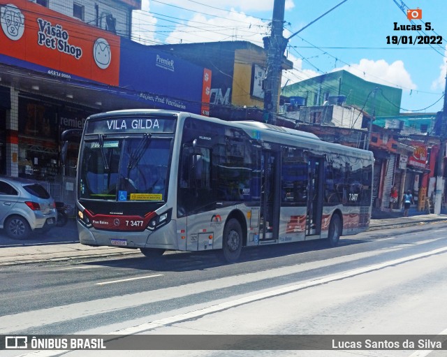 Viação Metrópole Paulista - Zona Sul 7 3477 na cidade de São Paulo, São Paulo, Brasil, por Lucas Santos da Silva. Número da foto: #9676681.