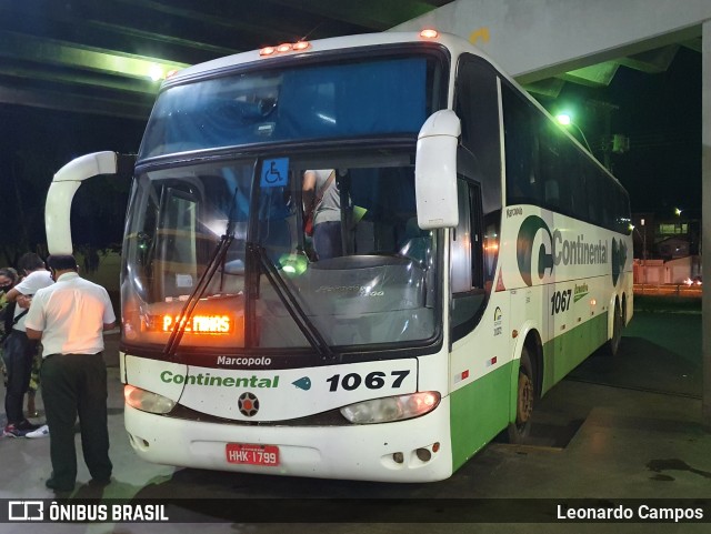 Viação Continental de Transportes 1067 na cidade de Araxá, Minas Gerais, Brasil, por Leonardo Campos. ID da foto: 9679706.