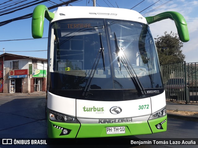 TurBus 3072 na cidade de Estación Central, Santiago, Metropolitana de Santiago, Chile, por Benjamín Tomás Lazo Acuña. ID da foto: 9680106.