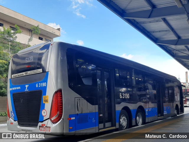 Viação Paratodos > São Jorge > Metropolitana São Paulo > Mobibrasil 6 3190 na cidade de São Paulo, São Paulo, Brasil, por Mateus C.  Cardoso. Número da foto: #9678838.