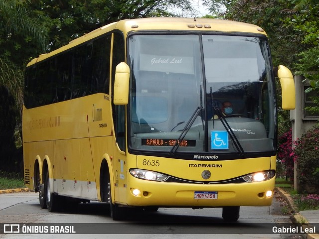 Viação Itapemirim 8635 na cidade de São Paulo, São Paulo, Brasil, por Gabriel Leal. ID da foto: 9678923.