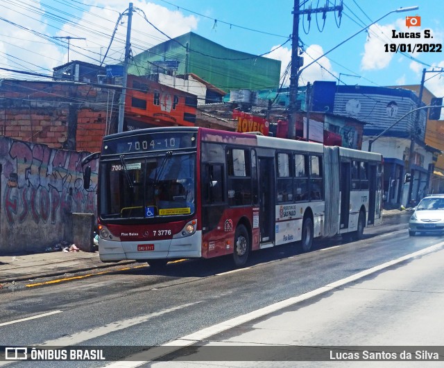 Viação Metrópole Paulista - Zona Sul 7 3776 na cidade de São Paulo, São Paulo, Brasil, por Lucas Santos da Silva. ID da foto: 9678903.