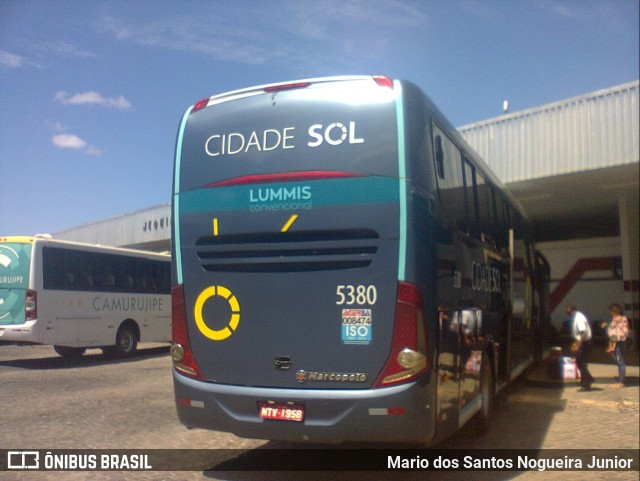 Viação Cidade Sol 5380 na cidade de Jequié, Bahia, Brasil, por Mario dos Santos Nogueira Junior. Número da foto: #9682251.
