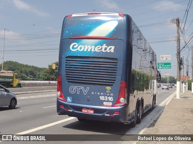 Viação Cometa 18316 na cidade de São Paulo, São Paulo, Brasil, por Rafael Lopes de Oliveira. Número da foto: #9685565.