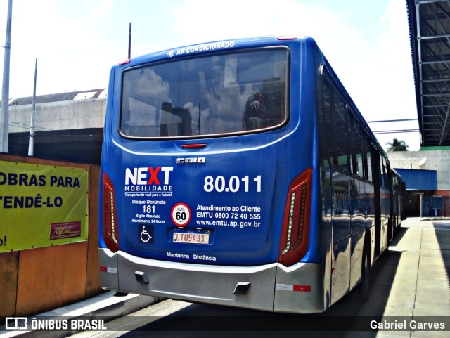 Next Mobilidade - ABC Sistema de Transporte 80.011 na cidade de São Bernardo do Campo, São Paulo, Brasil, por Gabriel Garves. ID da foto: 9688556.