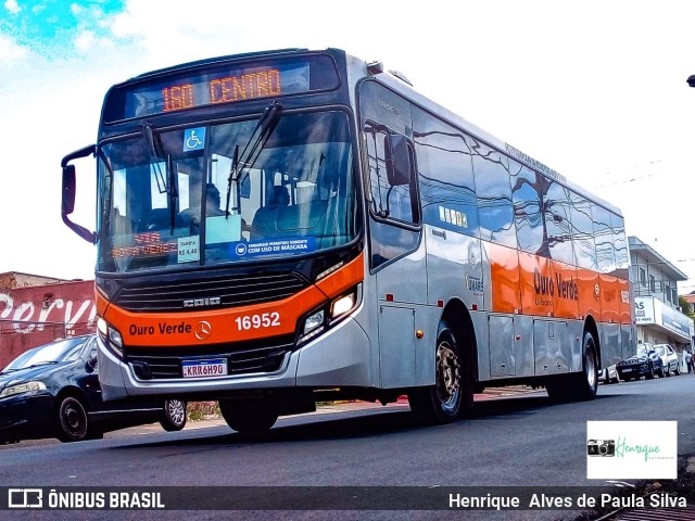 Auto Viação Ouro Verde 16952 na cidade de Sumaré, São Paulo, Brasil, por Henrique Alves de Paula Silva. ID da foto: 9686991.