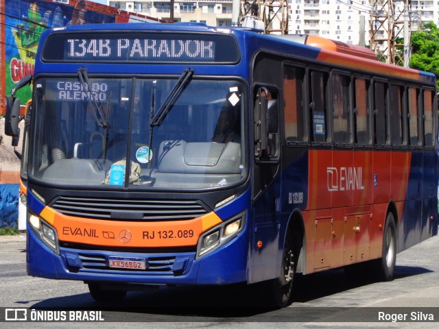 Evanil Transportes e Turismo RJ 132.089 na cidade de Nova Iguaçu, Rio de Janeiro, Brasil, por Roger Silva. ID da foto: 9688321.