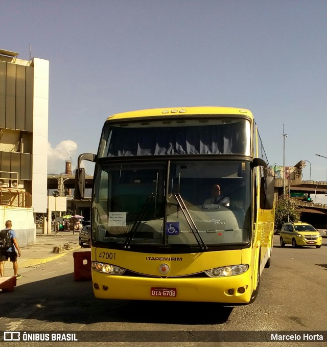 Viação Itapemirim 47001 na cidade de Rio de Janeiro, Rio de Janeiro, Brasil, por Marcelo Horta. Número da foto: #9689723.