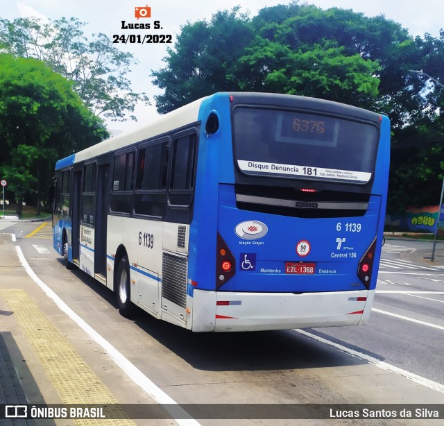 Viação Grajaú S.A. 6 1139 na cidade de São Paulo, São Paulo, Brasil, por Lucas Santos da Silva. ID da foto: 9689584.