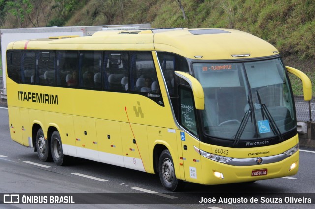 Viação Itapemirim 60043 na cidade de Piraí, Rio de Janeiro, Brasil, por José Augusto de Souza Oliveira. ID da foto: 9689708.