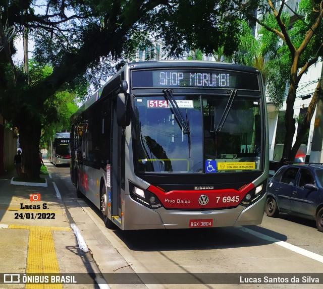 Viação Gatusa Transportes Urbanos 7 6945 na cidade de São Paulo, São Paulo, Brasil, por Lucas Santos da Silva. ID da foto: 9692427.