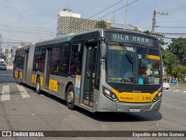 Viação Metrópole Paulista - Zona Leste 3 1812 na cidade de São Paulo, São Paulo, Brasil, por Espedito de Brito Gomes. ID da foto: 9691700.