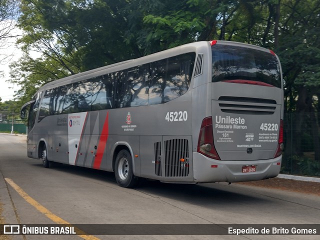 Empresa de Ônibus Pássaro Marron 45220 na cidade de São Paulo, São Paulo, Brasil, por Espedito de Brito Gomes. Número da foto: #9691703.