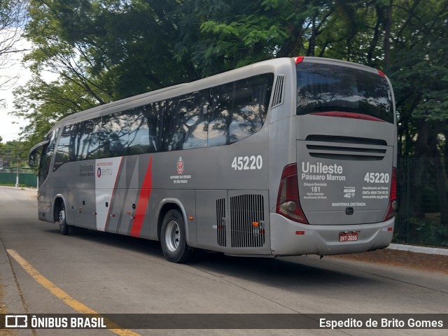 Empresa de Ônibus Pássaro Marron 45220 na cidade de São Paulo, São Paulo, Brasil, por Espedito de Brito Gomes. ID da foto: 9691703.