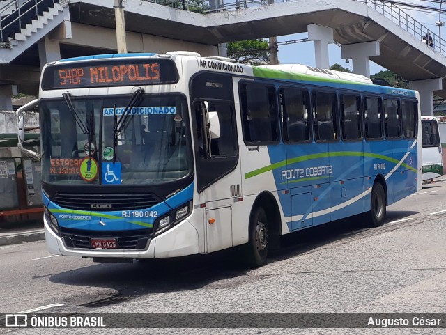 Viação Ponte Coberta RJ 190.042 na cidade de Nilópolis, Rio de Janeiro, Brasil, por Augusto César. Número da foto: #9691720.
