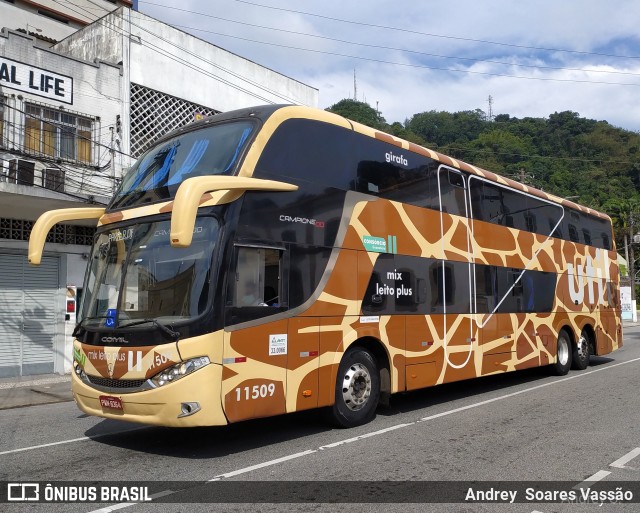 UTIL - União Transporte Interestadual de Luxo 11509 na cidade de Santos, São Paulo, Brasil, por Andrey  Soares Vassão. ID da foto: 9692598.