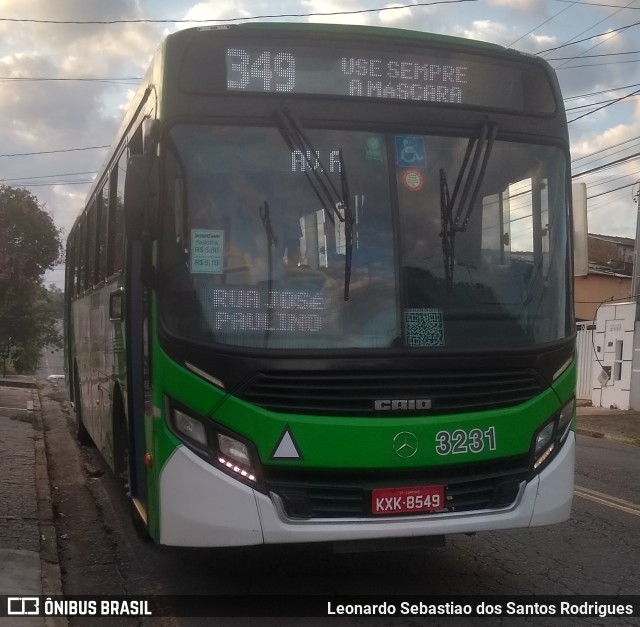 VB Transportes e Turismo 3231 na cidade de Campinas, São Paulo, Brasil, por Leonardo Sebastiao dos Santos Rodrigues. ID da foto: 9691814.