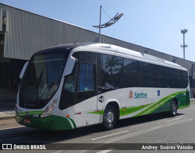 Viação Piracicabana Santos 4490 na cidade de Santos, São Paulo, Brasil, por Andrey  Soares Vassão. ID da foto: 9692579.