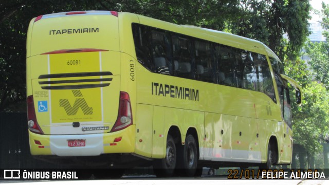 Viação Itapemirim 60081 na cidade de São Paulo, São Paulo, Brasil, por FELIPE ALMEIDA. ID da foto: 9693439.