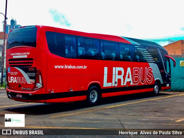 Lirabus 12103 na cidade de Piracicaba, São Paulo, Brasil, por Henrique Alves de Paula Silva. Número da foto: #9697473.