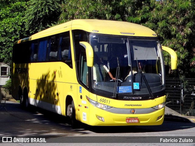 Viação Itapemirim 60011 na cidade de São Paulo, São Paulo, Brasil, por Fabricio Zulato. ID da foto: 9695778.