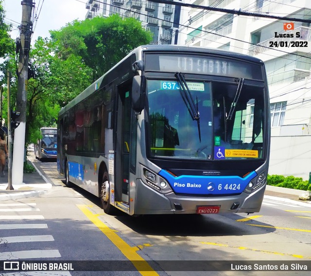 Viação Paratodos > São Jorge > Metropolitana São Paulo > Mobibrasil 6 4424 na cidade de São Paulo, São Paulo, Brasil, por Lucas Santos da Silva. ID da foto: 9695714.