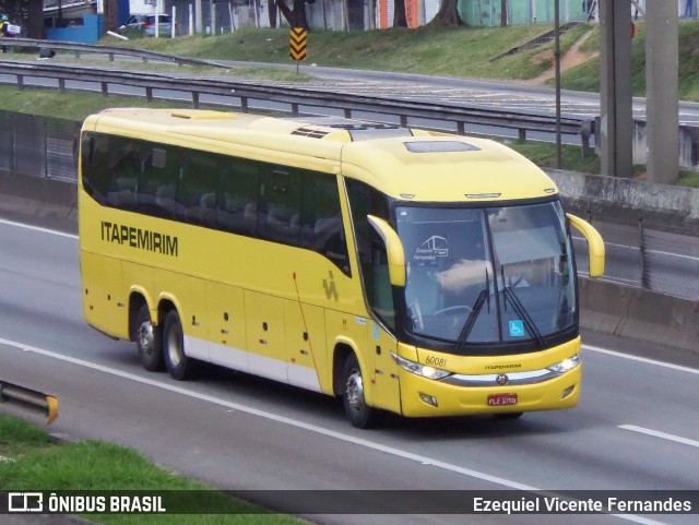 Viação Itapemirim 60081 na cidade de São José dos Campos, São Paulo, Brasil, por Ezequiel Vicente Fernandes. ID da foto: 9696350.