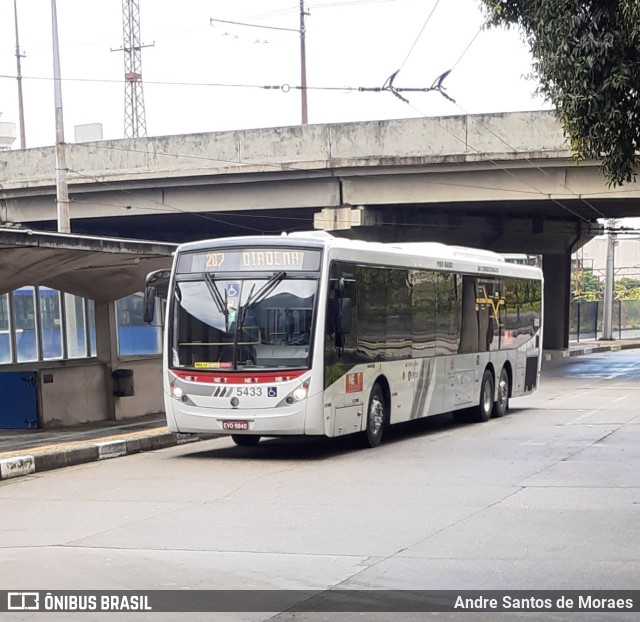 Next Mobilidade - ABC Sistema de Transporte 5433 na cidade de Santo André, São Paulo, Brasil, por Andre Santos de Moraes. ID da foto: 9696560.