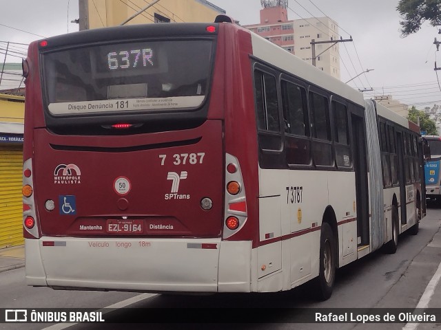 Viação Metrópole Paulista - Zona Sul 7 3787 na cidade de São Paulo, São Paulo, Brasil, por Rafael Lopes de Oliveira. ID da foto: 9696387.