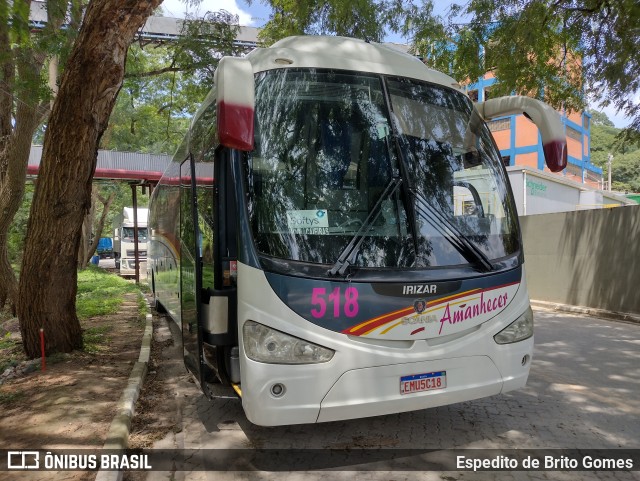 Amanhecer Transportes e Turismo 518 na cidade de Caieiras, São Paulo, Brasil, por Espedito de Brito Gomes. Número da foto: #9700007.