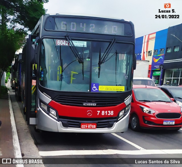 Transwolff Transportes e Turismo 7 8138 na cidade de São Paulo, São Paulo, Brasil, por Lucas Santos da Silva. ID da foto: 9700607.