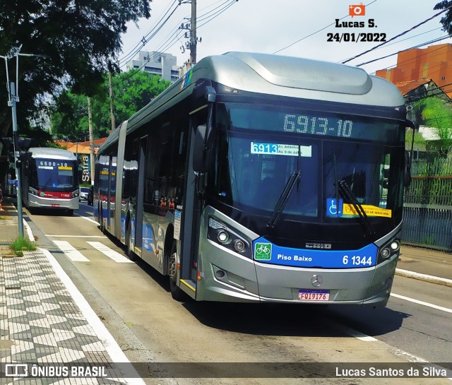 Viação Grajaú S.A. 6 1344 na cidade de São Paulo, São Paulo, Brasil, por Lucas Santos da Silva. ID da foto: 9698207.