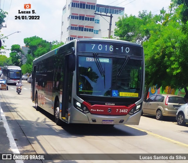 Viação Metrópole Paulista - Zona Sul 7 3482 na cidade de São Paulo, São Paulo, Brasil, por Lucas Santos da Silva. ID da foto: 9700629.