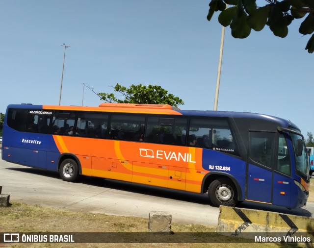 Evanil Transportes e Turismo RJ 132.034 na cidade de Rio de Janeiro, Rio de Janeiro, Brasil, por Marcos Vinícios. Número da foto: #9703360.
