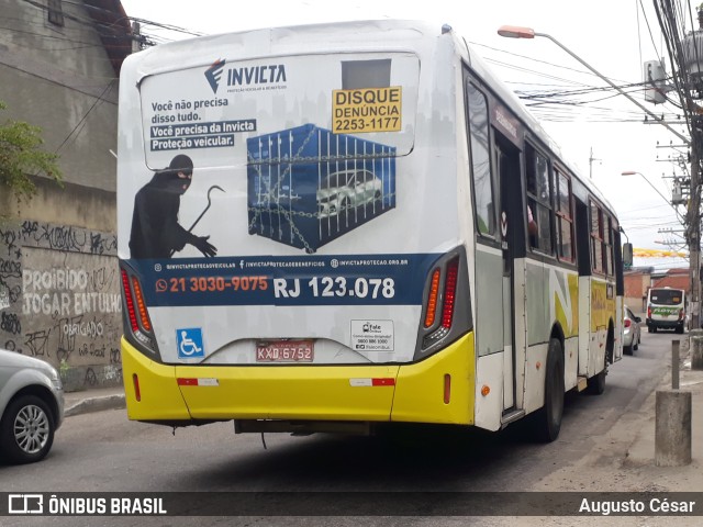 Viação Nilopolitana RJ 123.078 na cidade de Nova Iguaçu, Rio de Janeiro, Brasil, por Augusto César. Número da foto: #9701374.