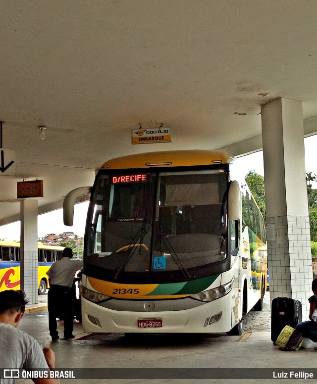 Empresa Gontijo de Transportes 21345 na cidade de Palmares, Pernambuco, Brasil, por Luiz Fellipe. ID da foto: 9702867.