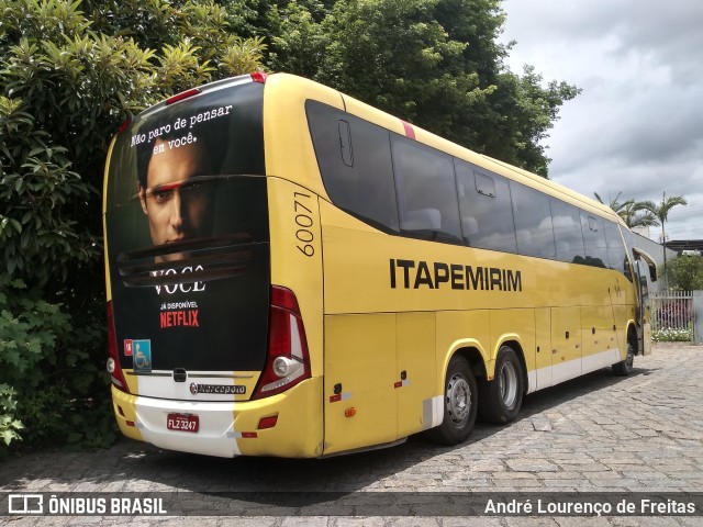 Viação Itapemirim 60071 na cidade de Ipatinga, Minas Gerais, Brasil, por André Lourenço de Freitas. ID da foto: 9703304.