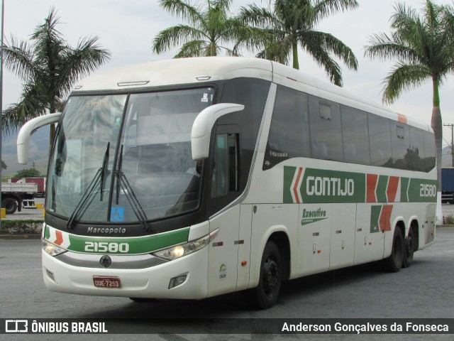 Empresa Gontijo de Transportes 21580 na cidade de Roseira, São Paulo, Brasil, por Anderson Gonçalves da Fonseca. ID da foto: 9704028.