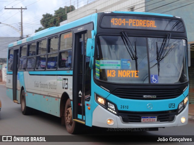 UTB - União Transporte Brasília 2610 na cidade de Novo Gama, Goiás, Brasil, por João Gonçalves. ID da foto: 9619746.