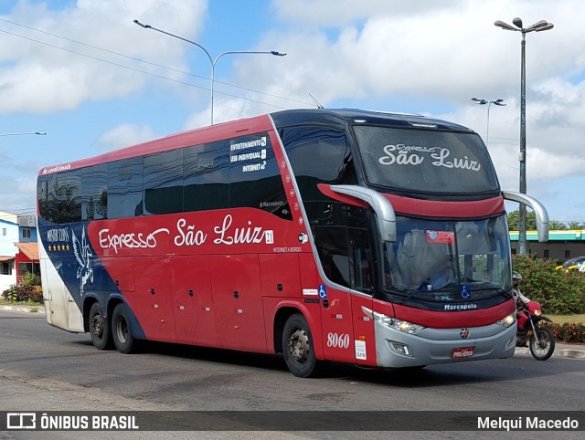 Expresso São Luiz 8060 na cidade de Arapiraca, Alagoas, Brasil, por Melqui Macedo. ID da foto: 9621981.