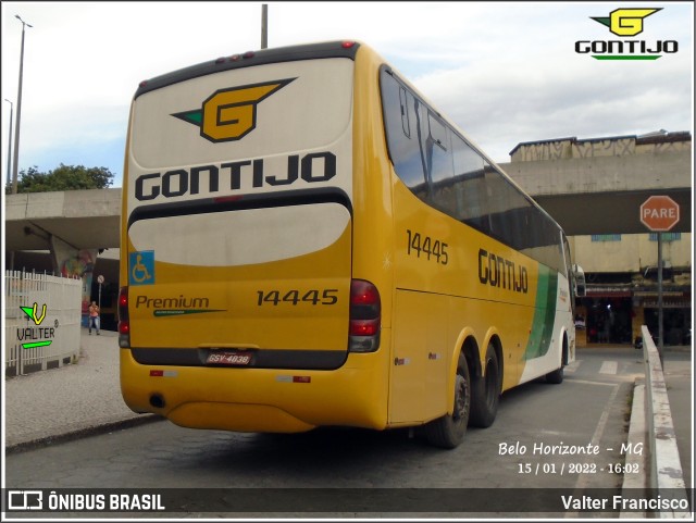 Empresa Gontijo de Transportes 14445 na cidade de Belo Horizonte, Minas Gerais, Brasil, por Valter Francisco. ID da foto: 9704476.