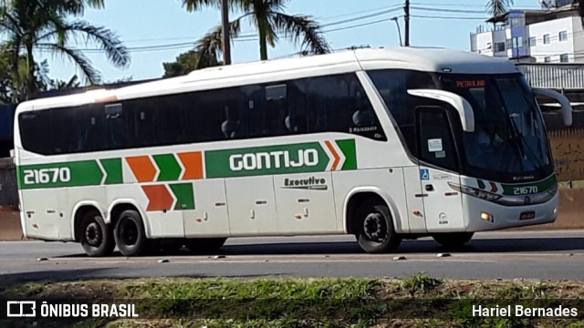 Empresa Gontijo de Transportes 21670 na cidade de Betim, Minas Gerais, Brasil, por Hariel Bernades. ID da foto: 9704439.