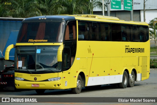 Viação Itapemirim 20205 na cidade de Manhuaçu, Minas Gerais, Brasil, por Eliziar Maciel Soares. ID da foto: 9704477.