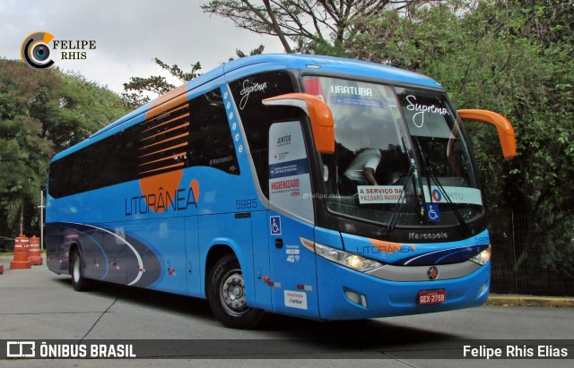 Litorânea Transportes Coletivos 5985 na cidade de São Paulo, São Paulo, Brasil, por Felipe Rhis Elias. Número da foto: #9707548.