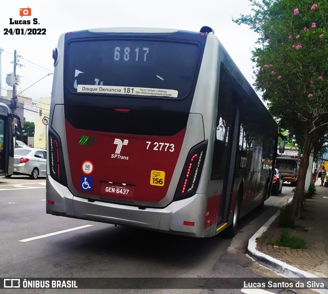 Viação Campo Belo 7 2773 na cidade de São Paulo, São Paulo, Brasil, por Lucas Santos da Silva. Número da foto: #9704867.