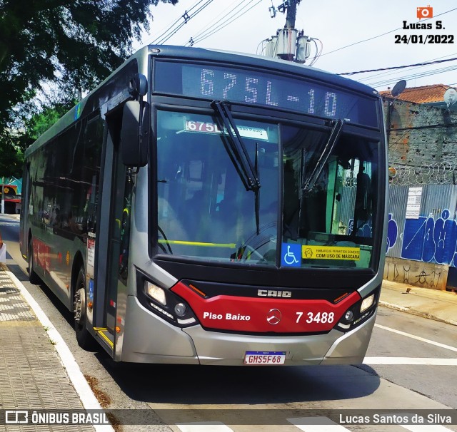 Viação Metrópole Paulista - Zona Sul 7 3488 na cidade de São Paulo, São Paulo, Brasil, por Lucas Santos da Silva. Número da foto: #9704856.