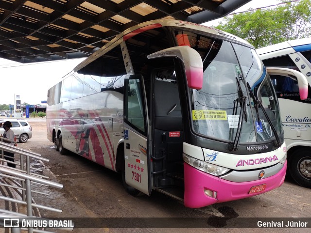 Empresa de Transportes Andorinha 7301 na cidade de Miranda, Mato Grosso do Sul, Brasil, por Genival Júnior. ID da foto: 9705001.