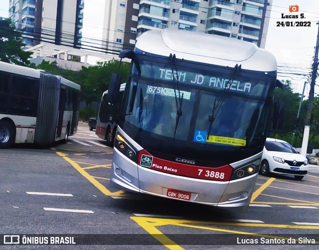 Viação Metrópole Paulista - Zona Sul 7 3888 na cidade de São Paulo, São Paulo, Brasil, por Lucas Santos da Silva. ID da foto: 9704842.